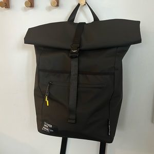 Ted Baker London Clime Rolltop Rubberized Backpack - Black